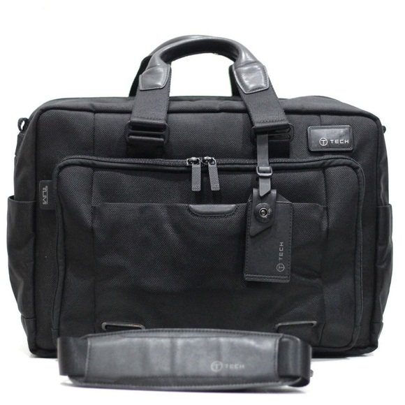 Tumi T-Tech Network T-Pass Expandable Solid Nylon Messenger Briefcase Bag